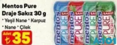 MENTOS PURE DRAJE SAKIZ 30 G